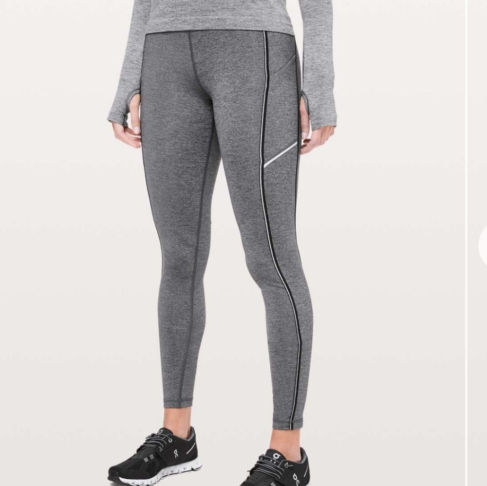 Lululemon Speed Up Tights Size 4 Metallic Heathered Black